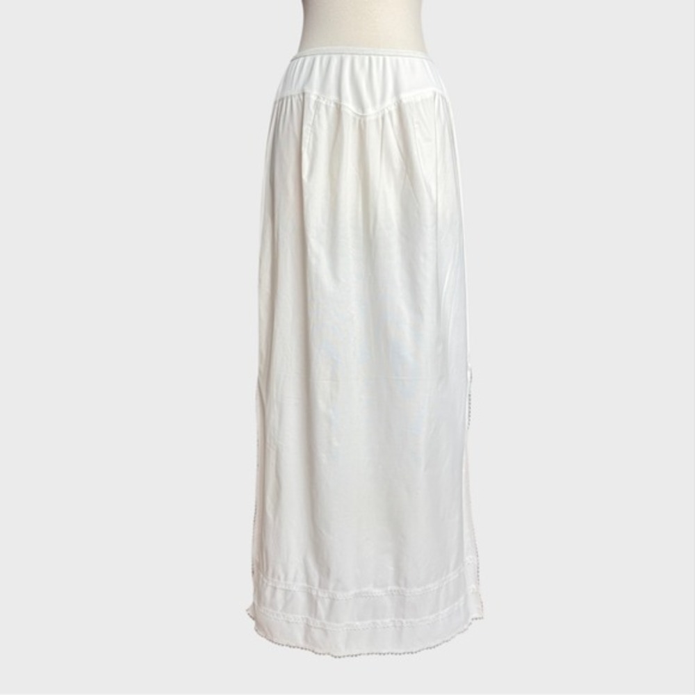 Vintage 90's‎ minimalism Small  Ivory Cream Long Slip - romantic cottage core